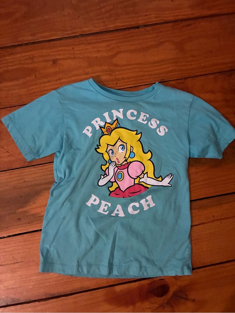 Princess Peach Graphic Tee 4/5 Girls- Aqua